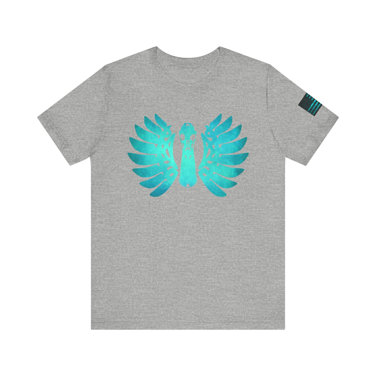 Duck Skull Wings T-Shirt – Ice Blue Bone-Wing Design, 100% Airlume Cotton Hunting Tee, Breathable & Durable Outdoor Shirt