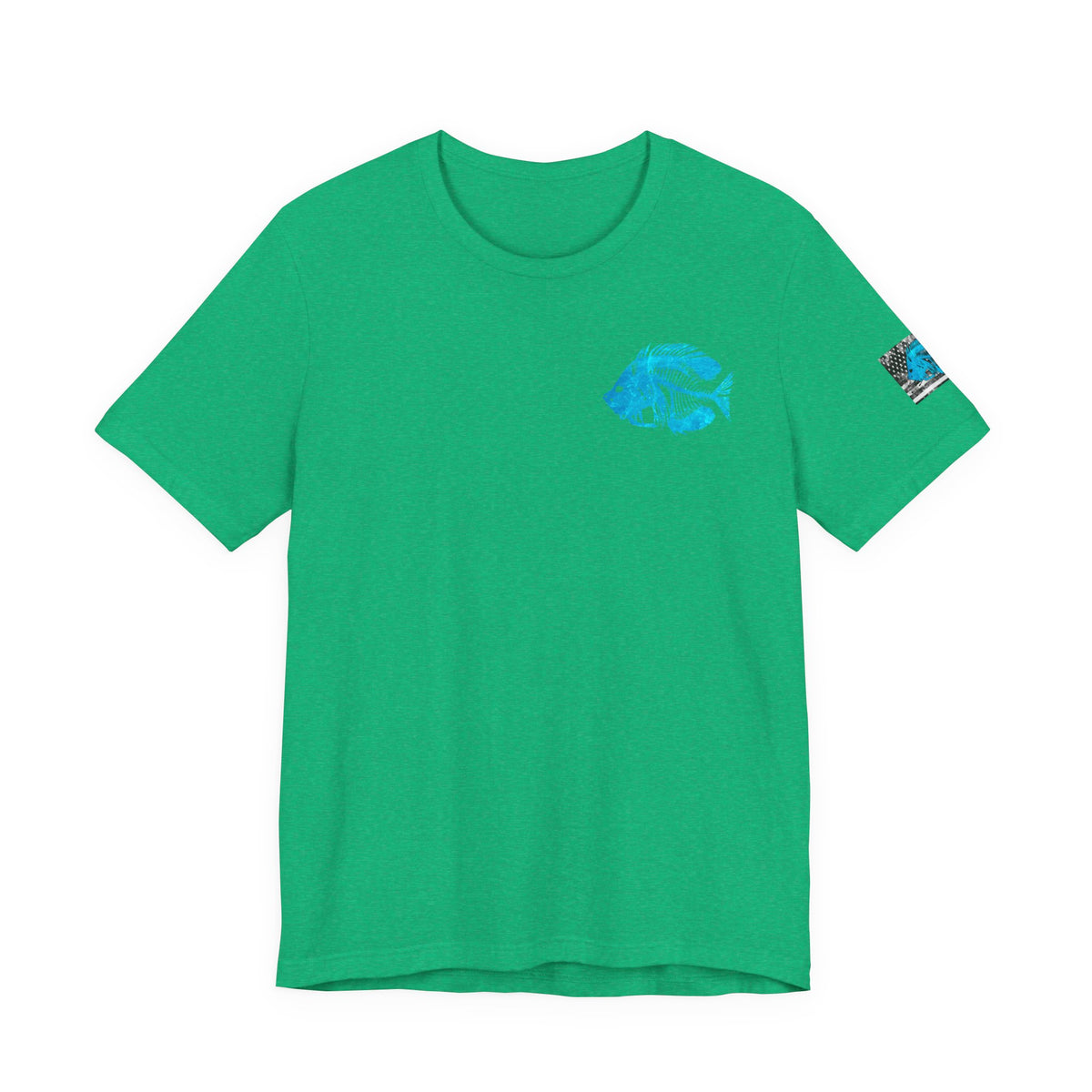 Blue Pearch Angler Grunge American Flag Tee, Patriotic USA Shirt, Vintage American Flag