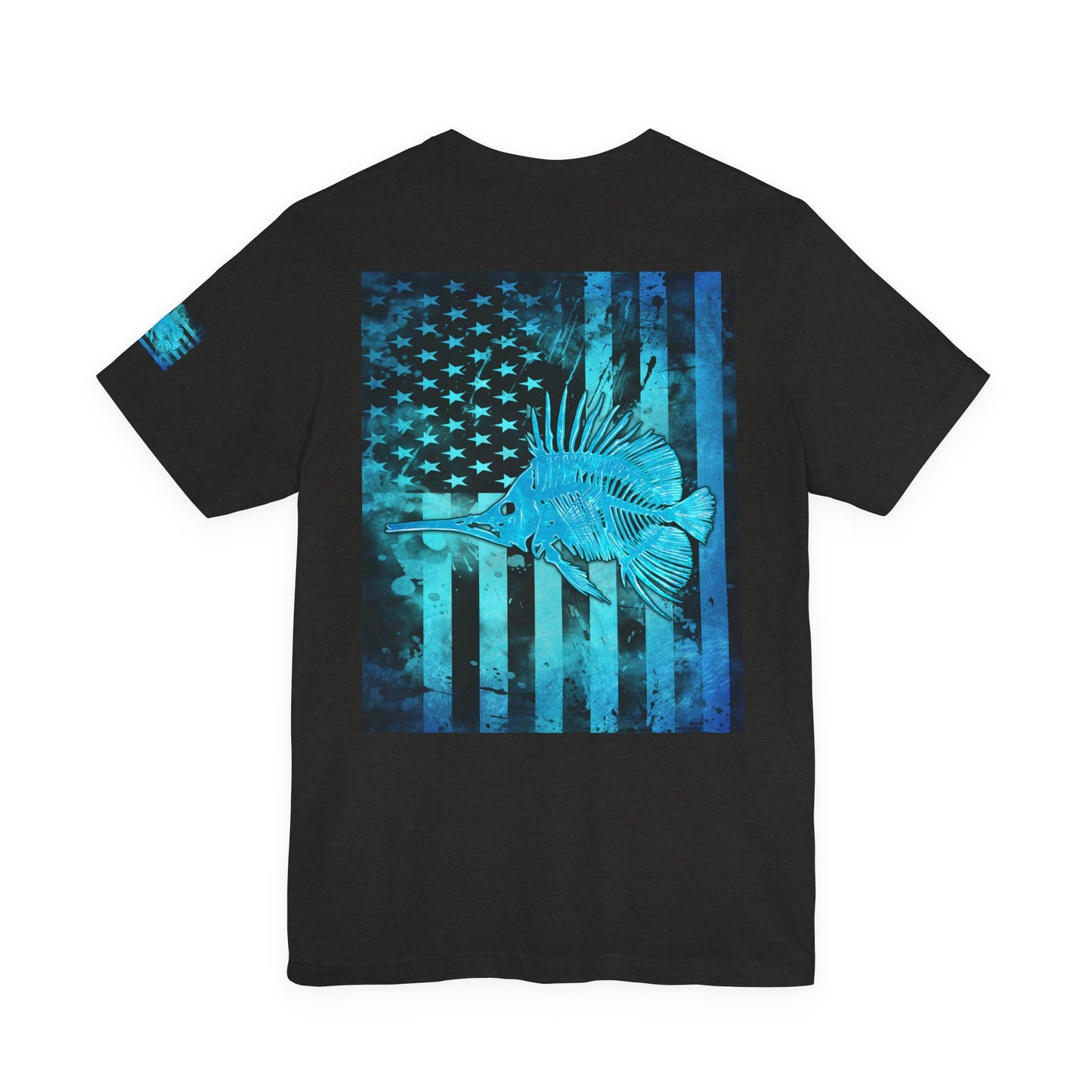 Fishing Angler American Flag Tee, Patriotic USA Shirt, Vintage American Flag