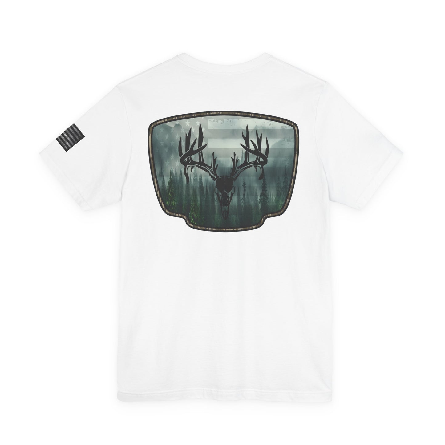 Deer Skull Forest Flag Hunting Tee