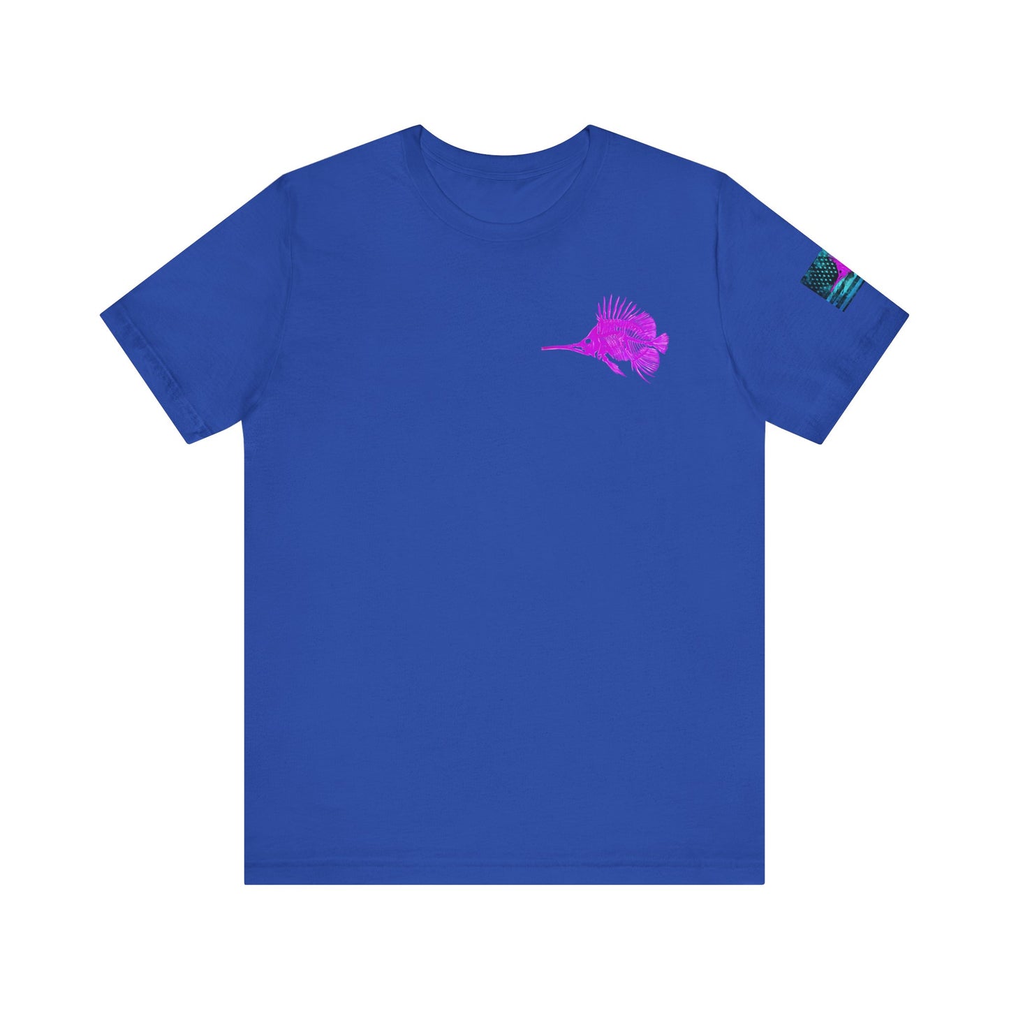 Pink Angler Grunge American Flag Tee, Patriotic USA Shirt, Vintage American Flag