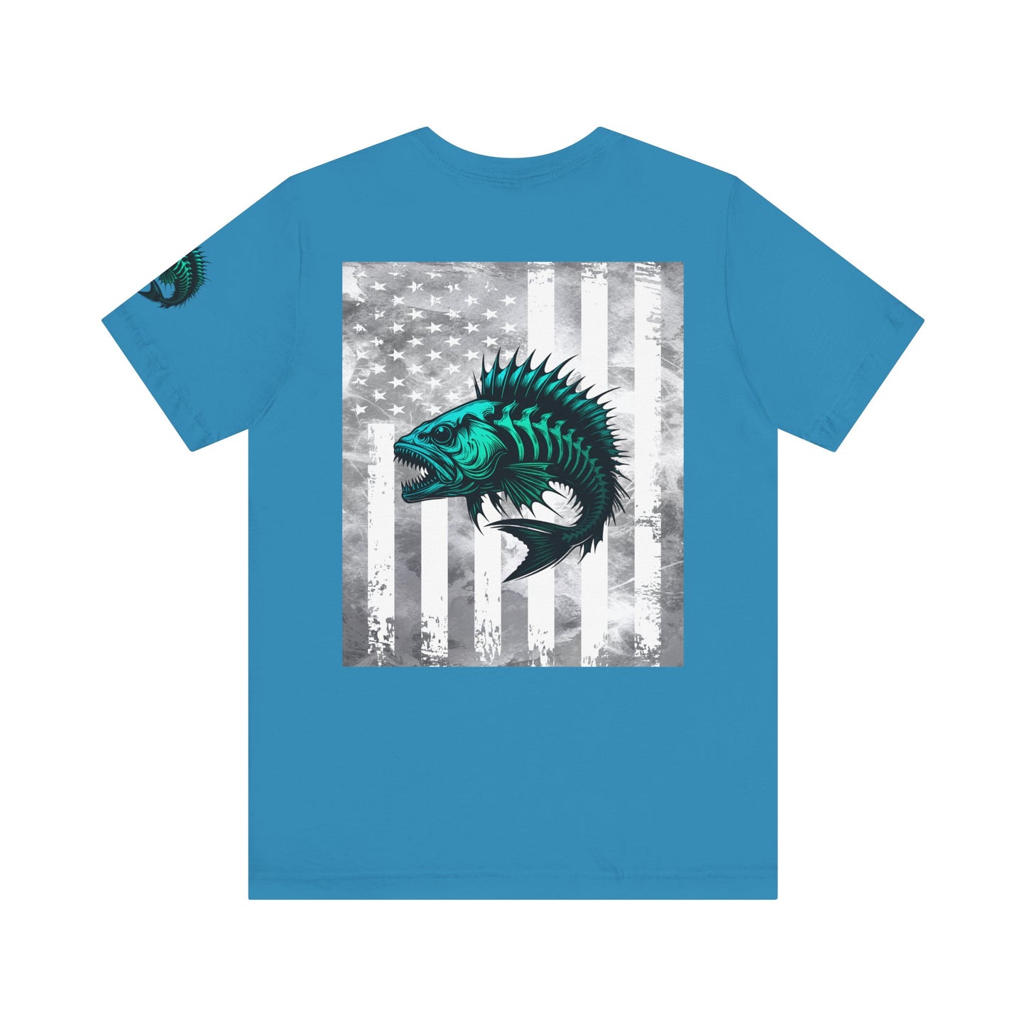 Fishing Grunge American Flag Tee, Patriotic USA Shirt, Vintage American Flag