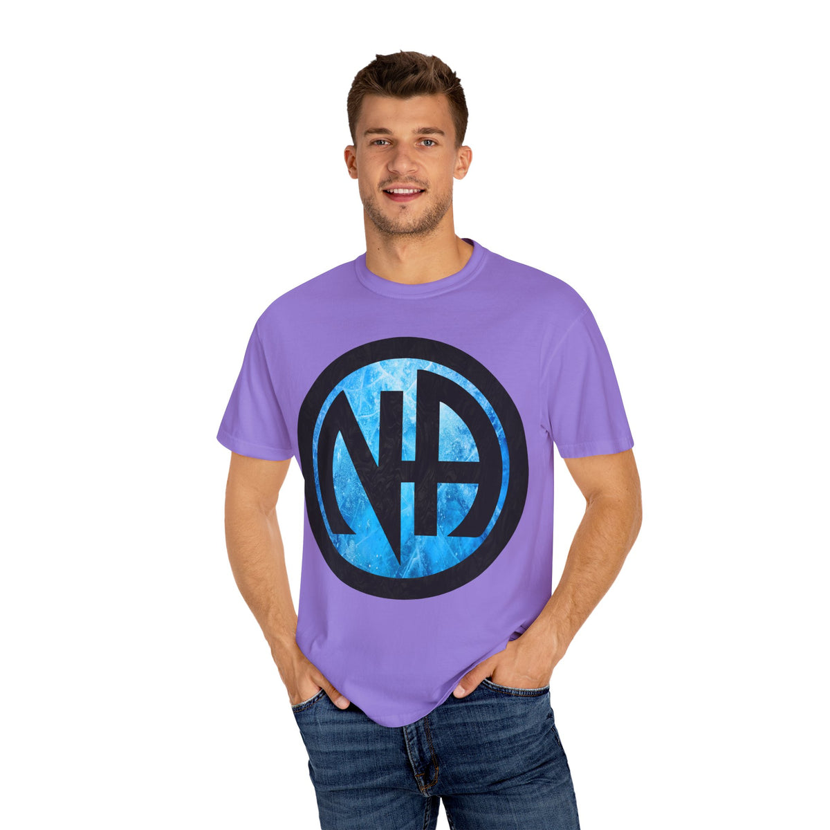 Narcotics Anonymous NA Logo – Blue Ice & Black Recovery Symbol Art T-Shirt, Recovery T-Shirt