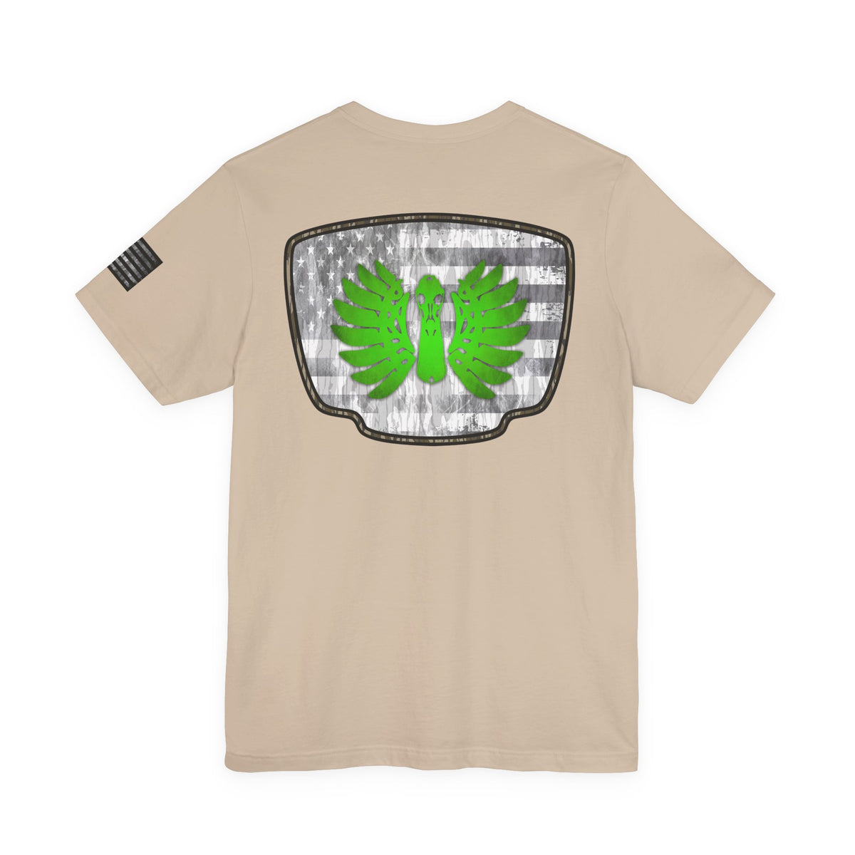 Duck Skull Hunting Badge T-Shirt – Mossy Camo Print, Crossed Guns & Duck Skull Graphic