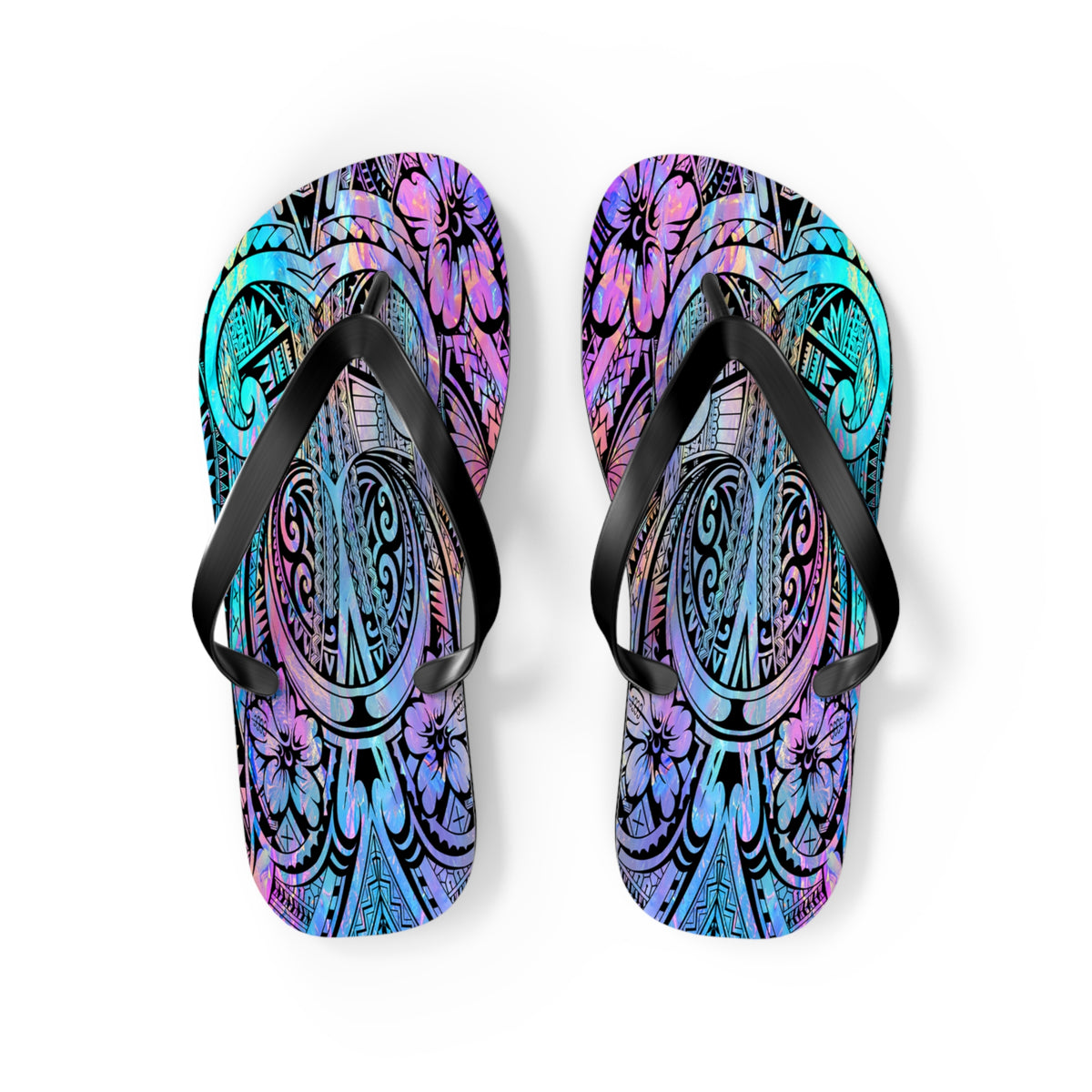 Polynesian Dream Flip Flops | Summer Beach Sandals, Vacation Footwear, Festival Style, Gift for Her