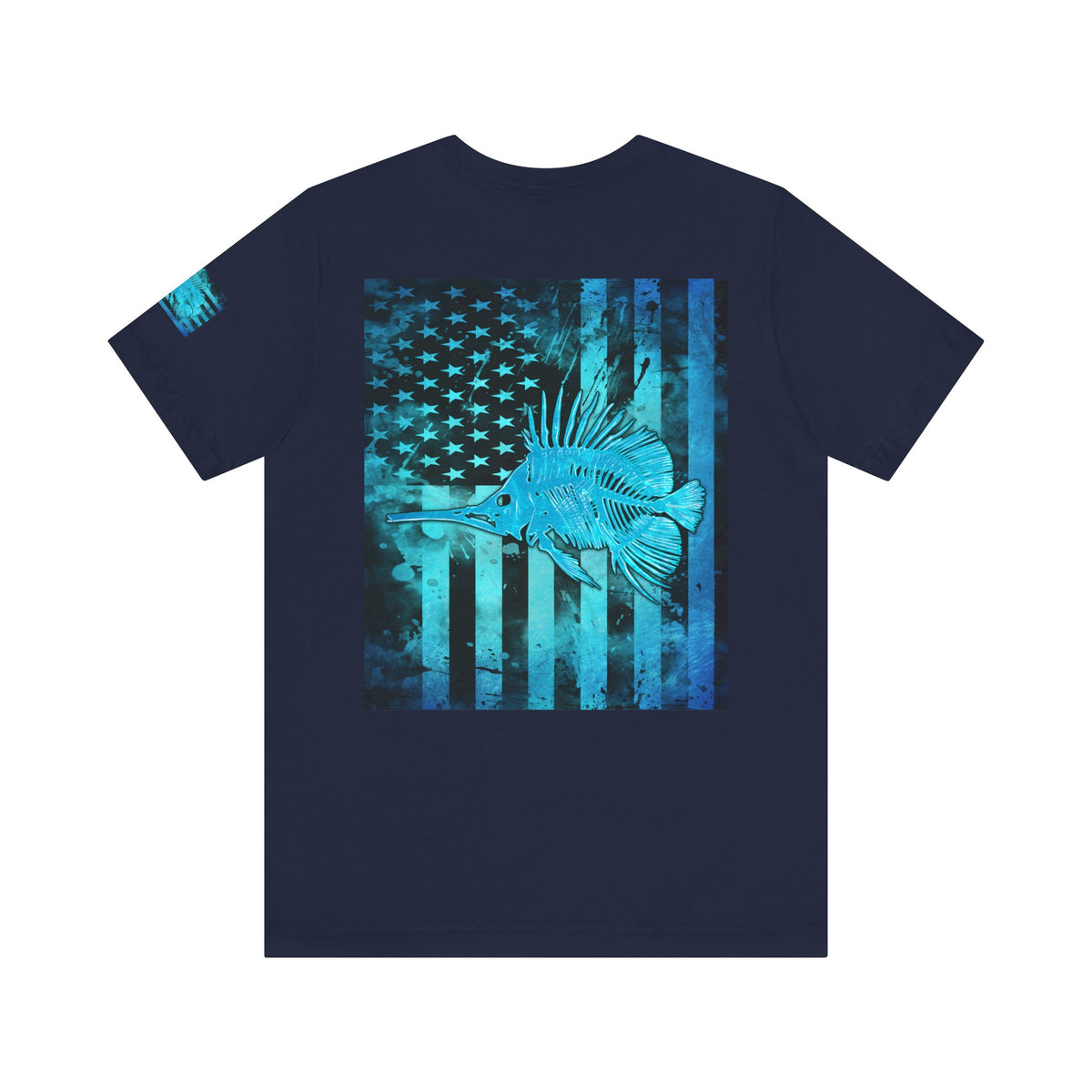 Fishing Angler American Flag Tee, Patriotic USA Shirt, Vintage American Flag