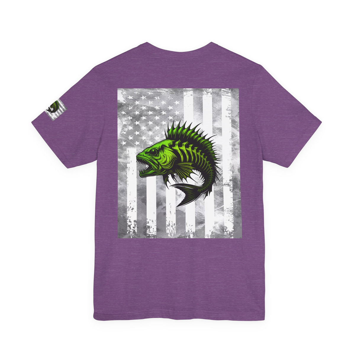 Angler Grunge American Flag Tee, Patriotic USA Shirt, Vintage American Flag