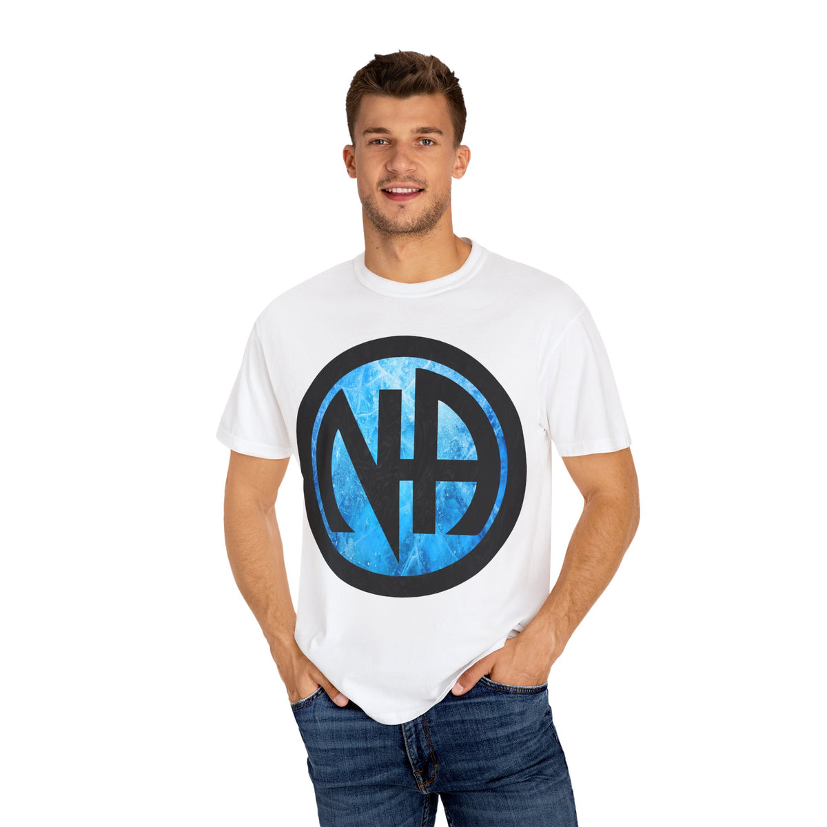 Narcotics Anonymous NA Logo – Blue Ice & Black Recovery Symbol Art T-Shirt, Recovery T-Shirt