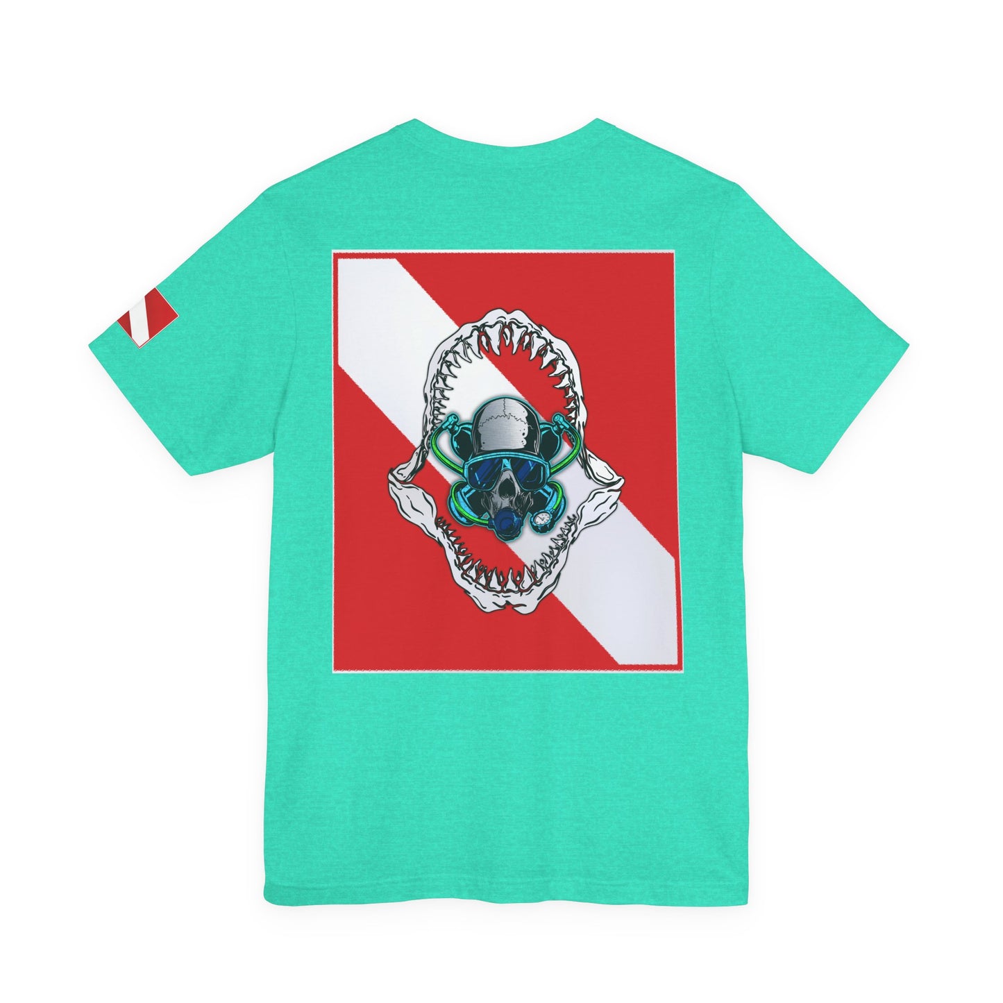 Scuba Skull Shark Graphic Tee, Dive Shirt, Beachwear, Summer Fashion, Gift for Ocean Lovers