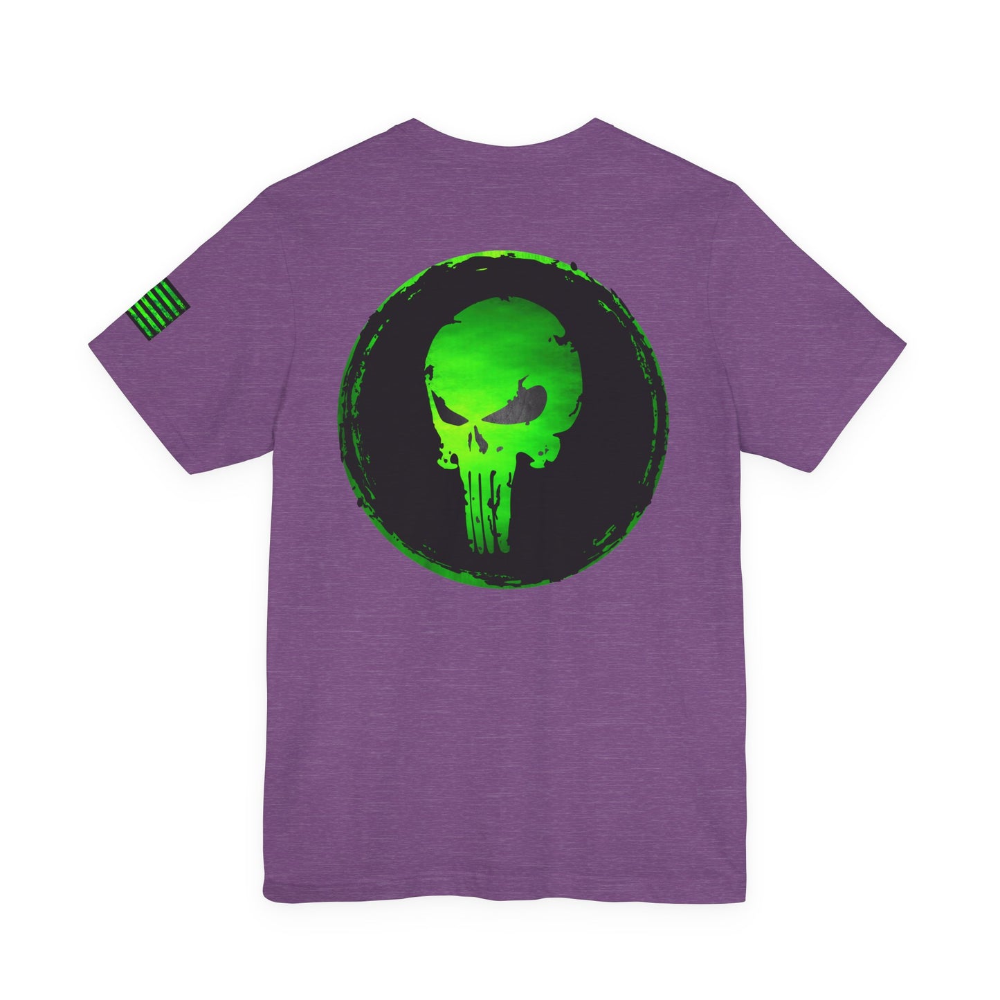 Toxic Green Punisher Skull – Neon Grunge Vigilante Graphic for Shirts, Decals & Prints