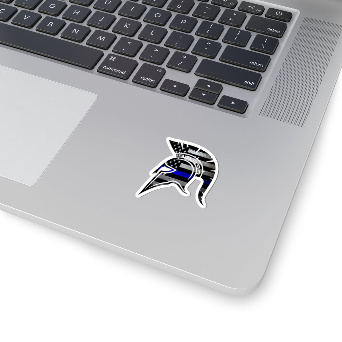 Spartan Warrior Helmet Thin Blue Line Police Support Sticker ArtKiss-Cut Stickers