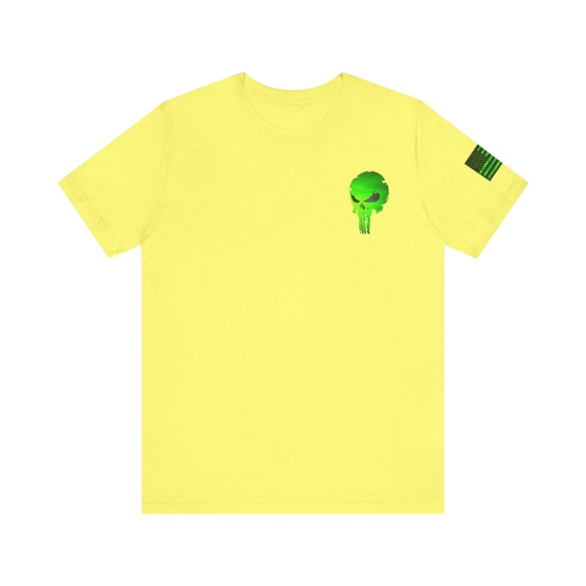 Toxic Green Punisher Skull – Neon Grunge Vigilante Graphic for Shirts, Decals & Prints