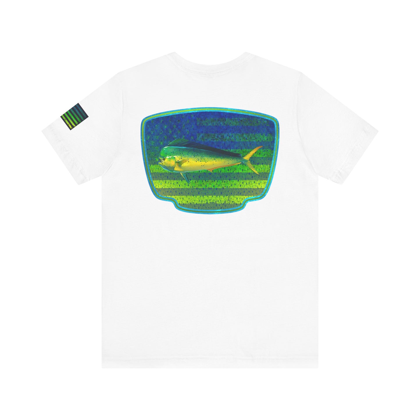 Mahi Mahi American Flag Fishing T-Shirt – Bold Offshore Graphic Tee