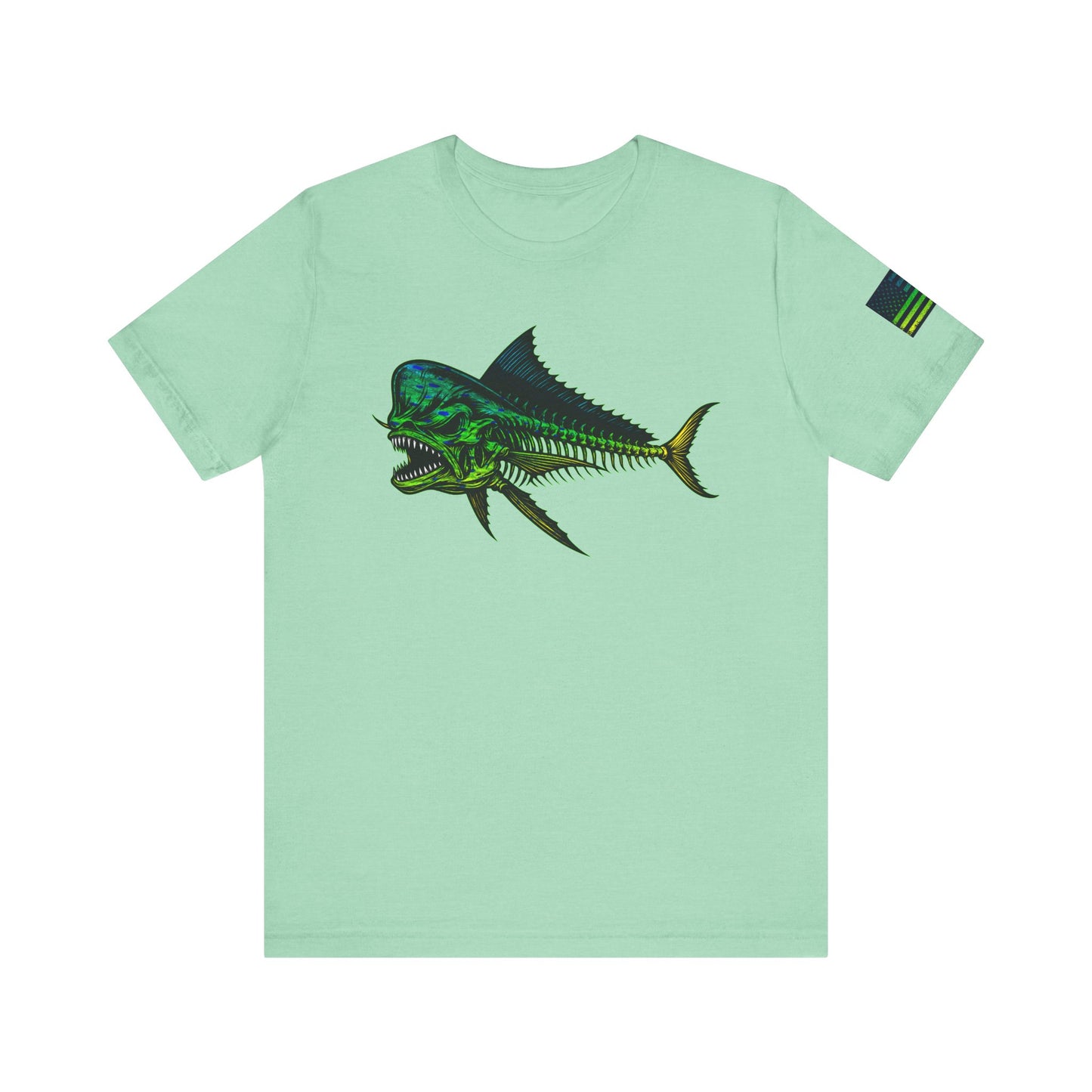 The Mahi Angler Grunge American Flag Tee, Patriotic USA Shirt, Vintage American Flag