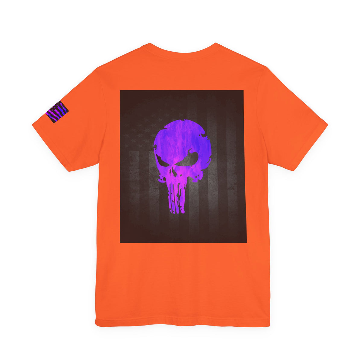 Purple Grunge Punisher Skull – Neon Grunge Vigilante Graphic for Shirts, Decals & Prints