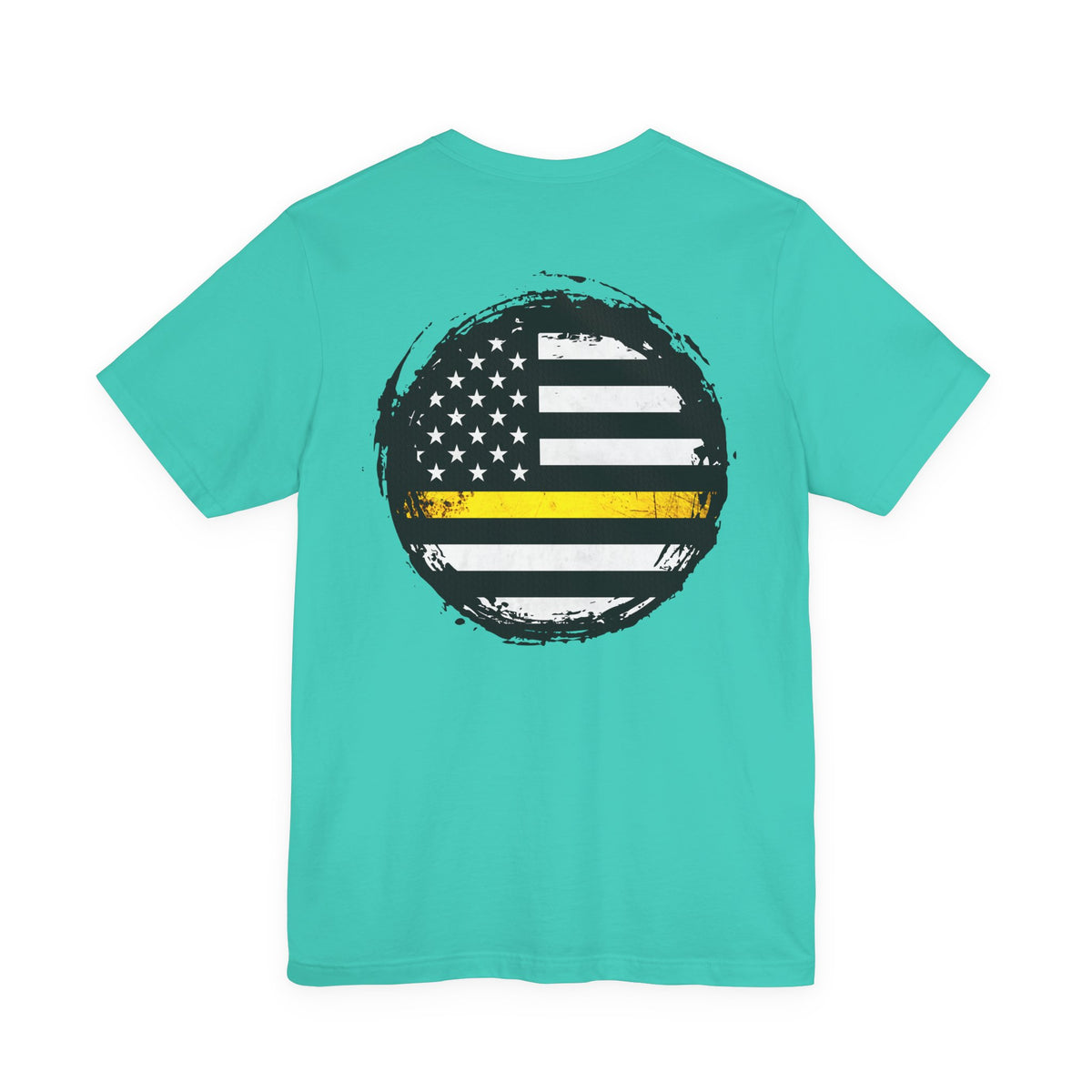Thin Yellow Line American Flag Tee, Dispatcher Gift, Unisex T-Shirt, 911 Operator Shirt, Patriotic Graphic Tee