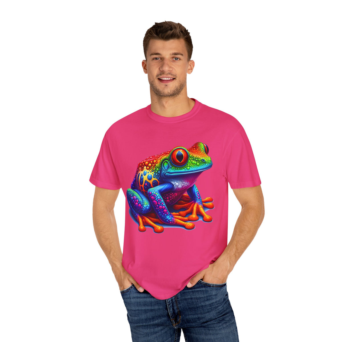 Frog T-Shirt | Unisex Garment-Dyed Tee for Nature Lovers, Eco-Friendly Gift, Birthday, Summer Vibe, Outdoor Adventure