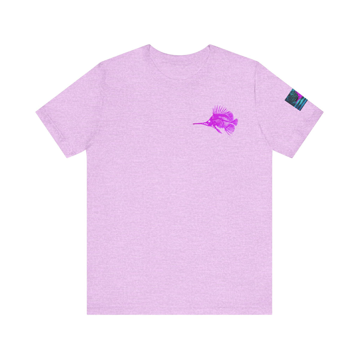 Pink Angler Grunge American Flag Tee, Patriotic USA Shirt, Vintage American Flag