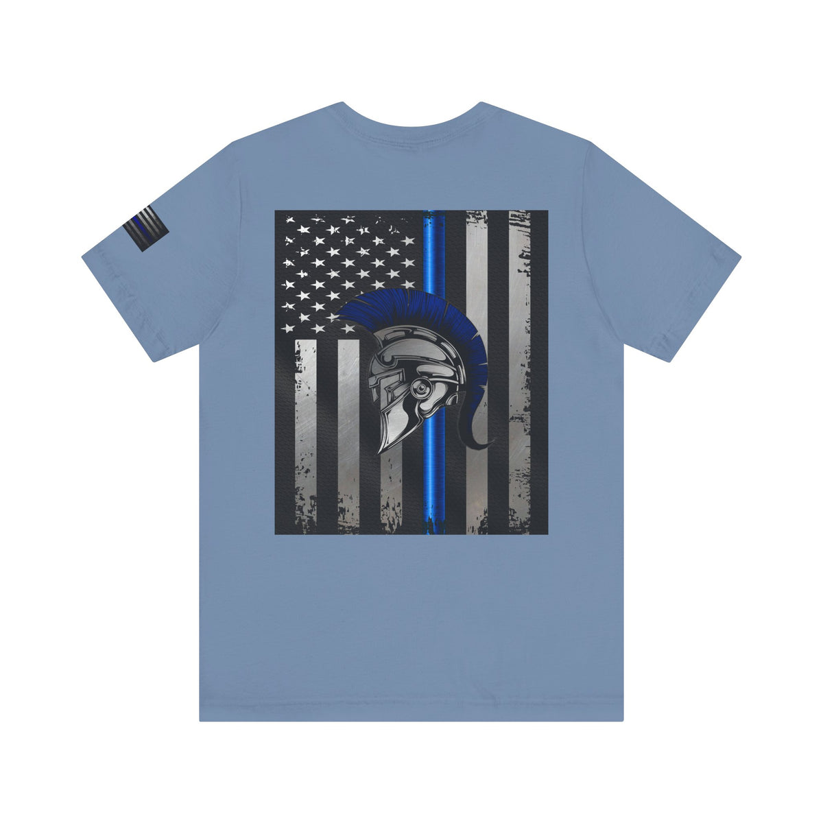 Spartan Thin Blue Line American Flag T-Shirt – Honor & Valor Police Tribute Tee