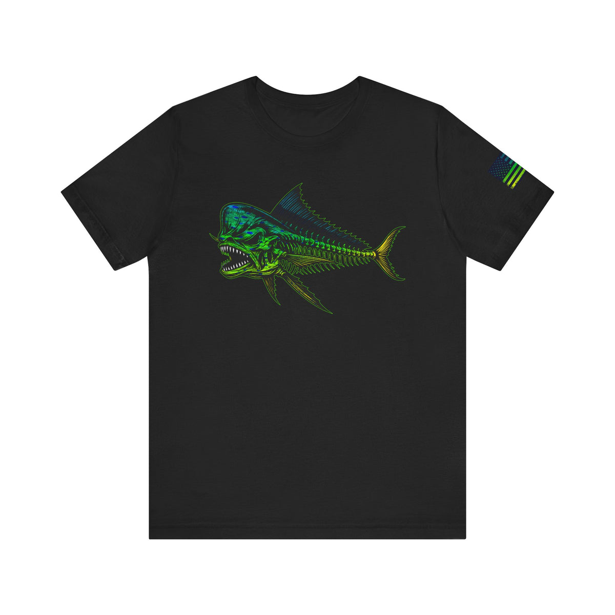 The Mahi Angler Grunge American Flag Tee, Patriotic USA Shirt, Vintage American Flag