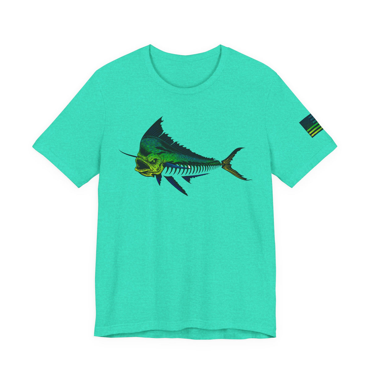 Mahi Angler Grunge American Flag Tee, Patriotic USA Shirt, Vintage American Flag