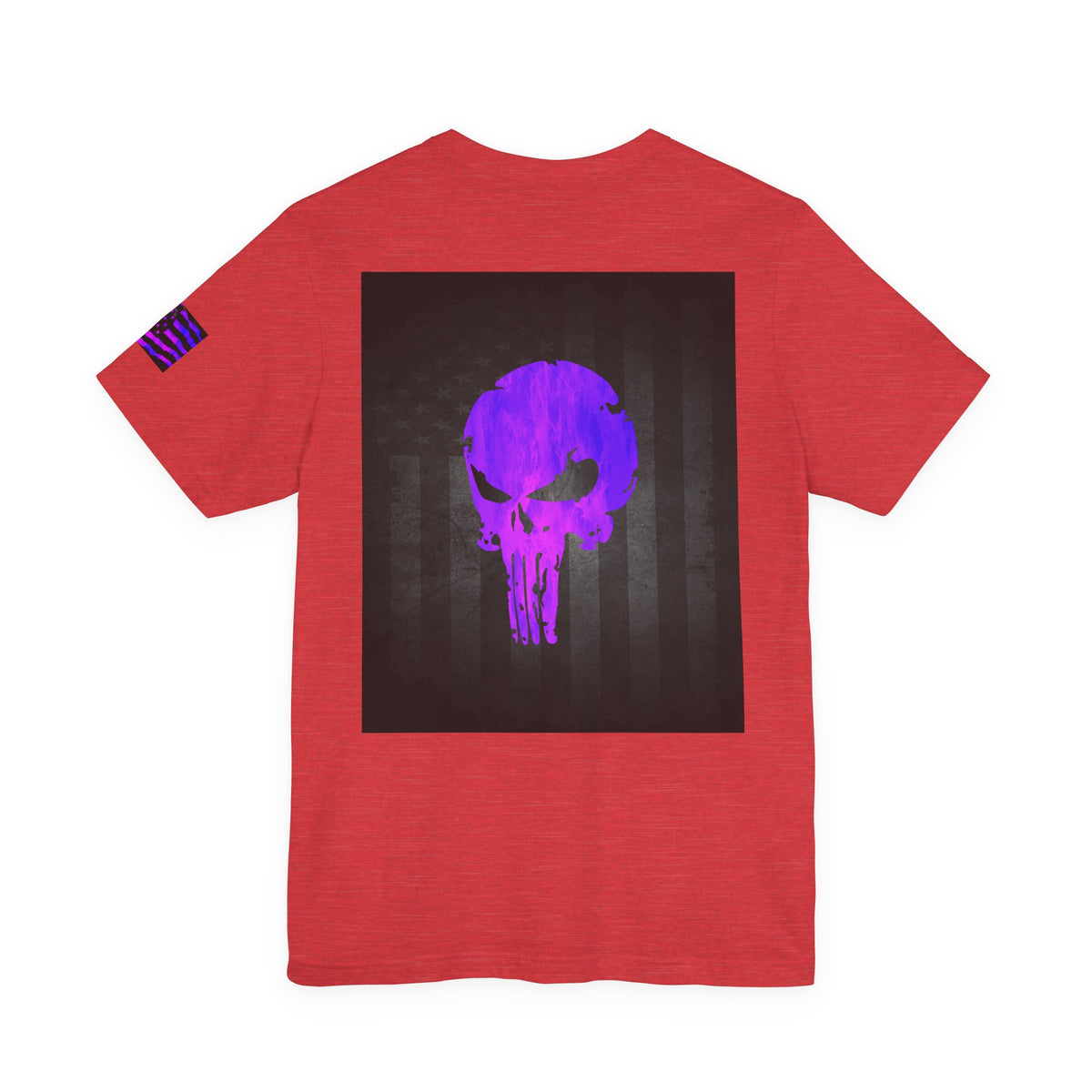 Purple Grunge Punisher Skull – Neon Grunge Vigilante Graphic for Shirts, Decals & Prints