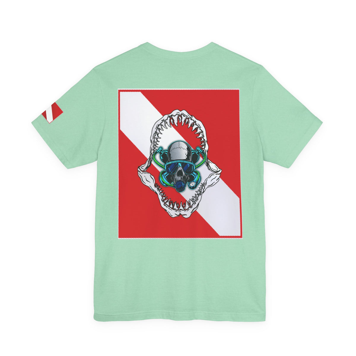 Scuba Skull Shark Graphic Tee, Dive Shirt, Beachwear, Summer Fashion, Gift for Ocean Lovers
