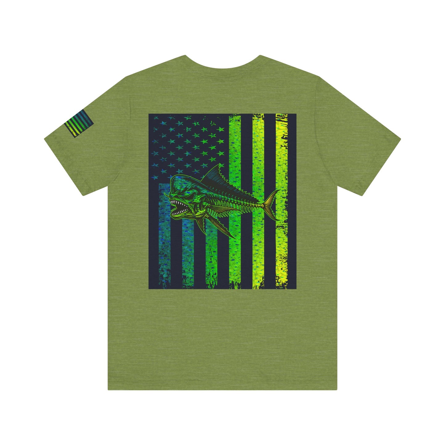 Mahi Mahi Skin Grunge American Flag Tee, Patriotic USA Shirt, Vintage American Flag