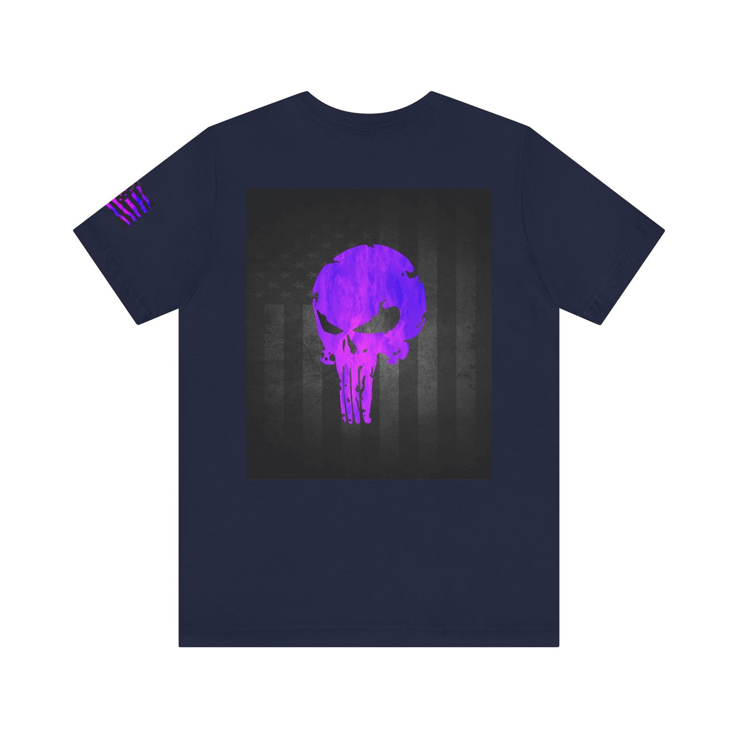 Purple Grunge Punisher Skull – Neon Grunge Vigilante Graphic for Shirts, Decals & Prints