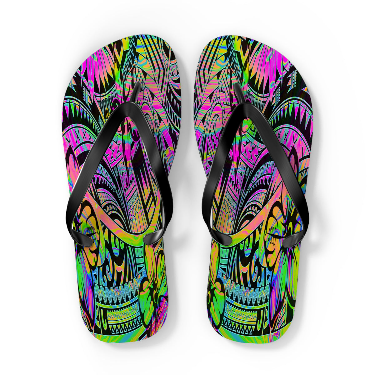 Polynesian Flip Flops | Vibrant Beach Footwear | Summer Sandals | Bohemian Style | Gift for Travelers, Festivals