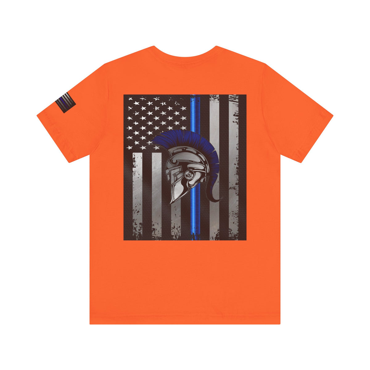 Spartan Thin Blue Line American Flag T-Shirt – Honor & Valor Police Tribute Tee