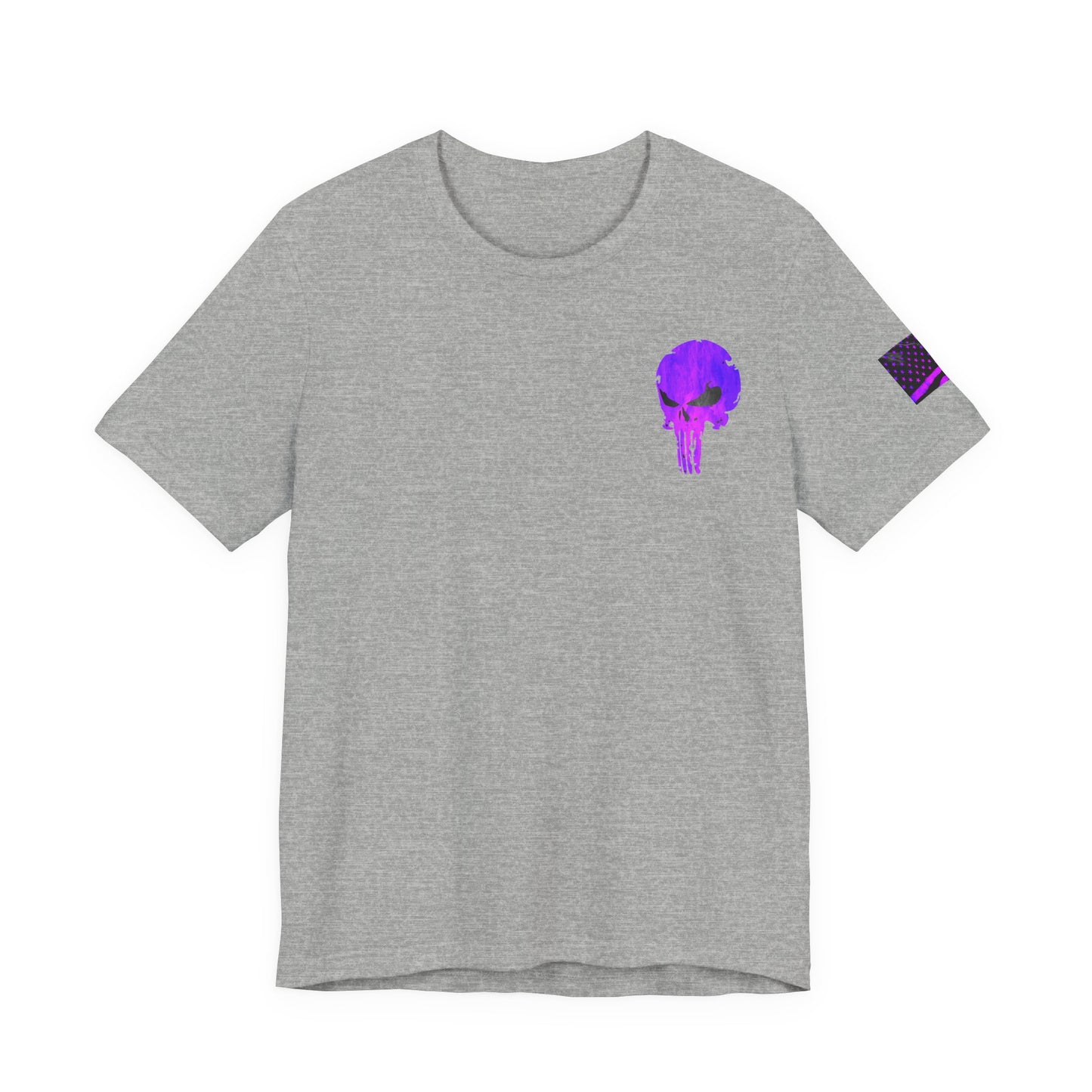Purple Grunge Punisher Skull – Neon Grunge Vigilante Graphic for Shirts, Decals & Prints