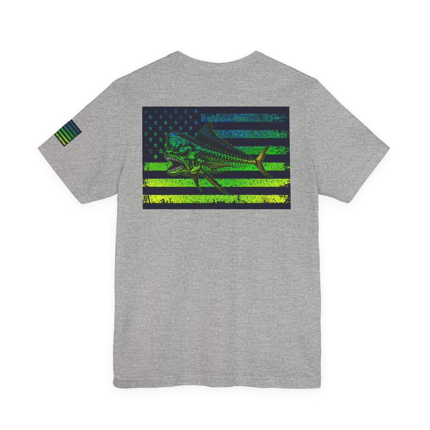 The Mahi Angler Grunge American Flag Tee, Patriotic USA Shirt, Vintage American Flag