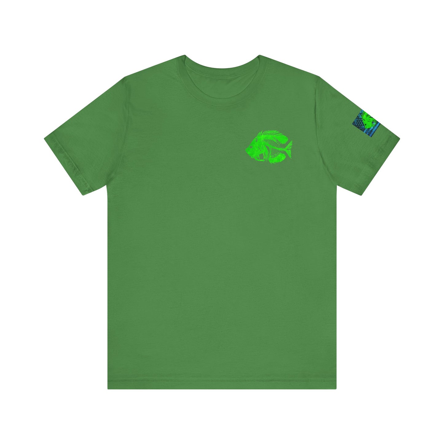 Green Pearch Angler Grunge American Flag Tee, Patriotic USA Shirt, Vintage American Flag