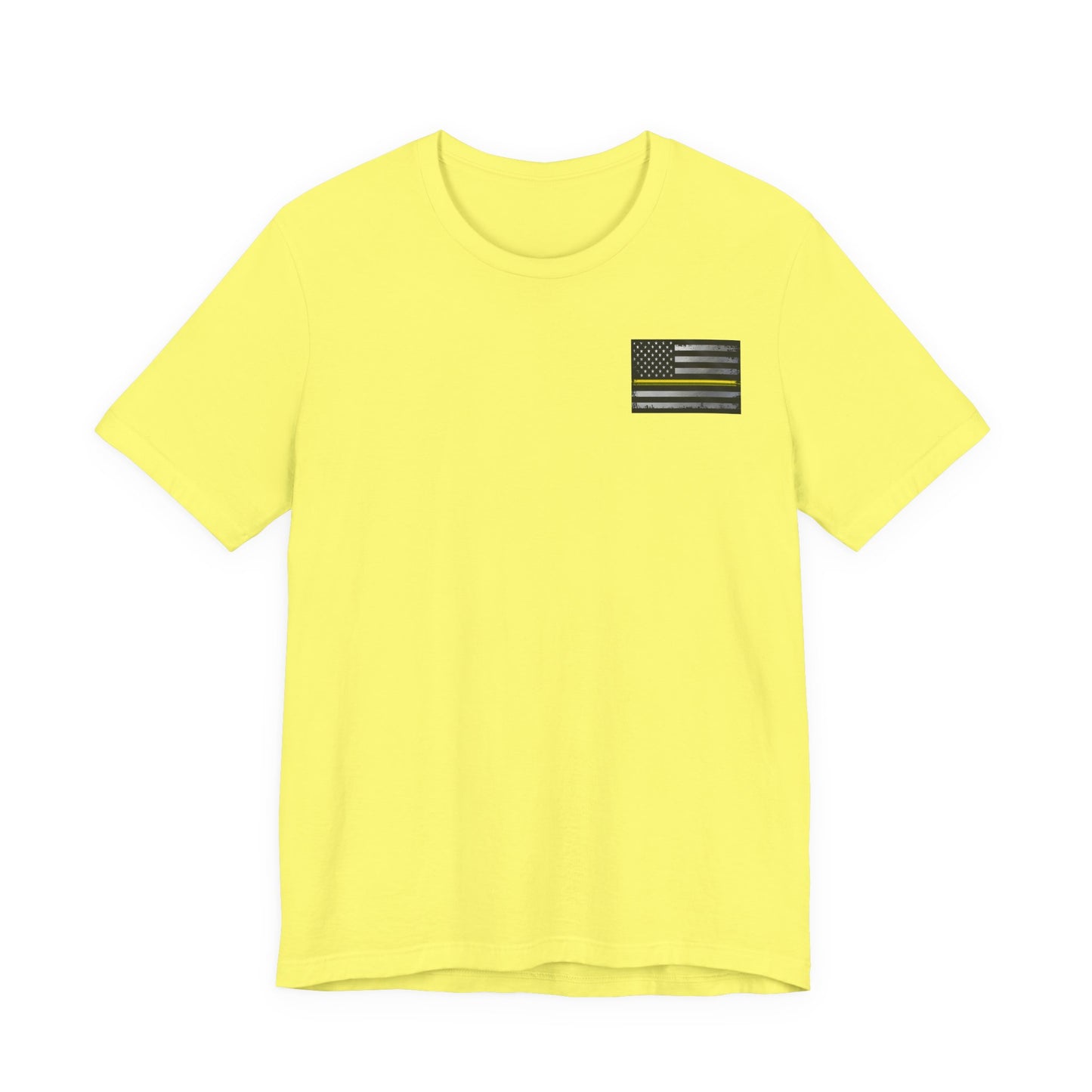Thin Yellow Line American Flag Skull Tee