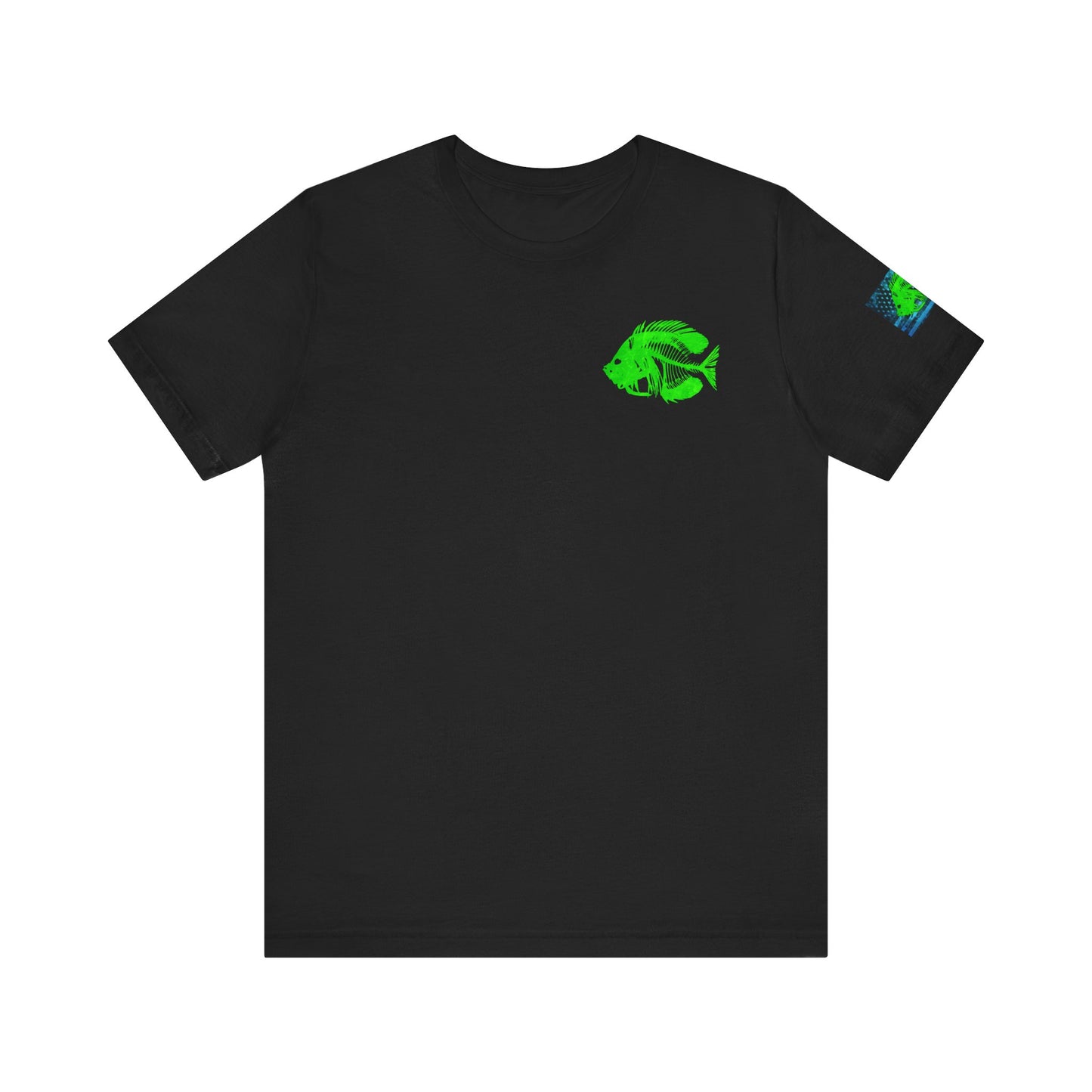 Green Pearch Angler Grunge American Flag Tee, Patriotic USA Shirt, Vintage American Flag