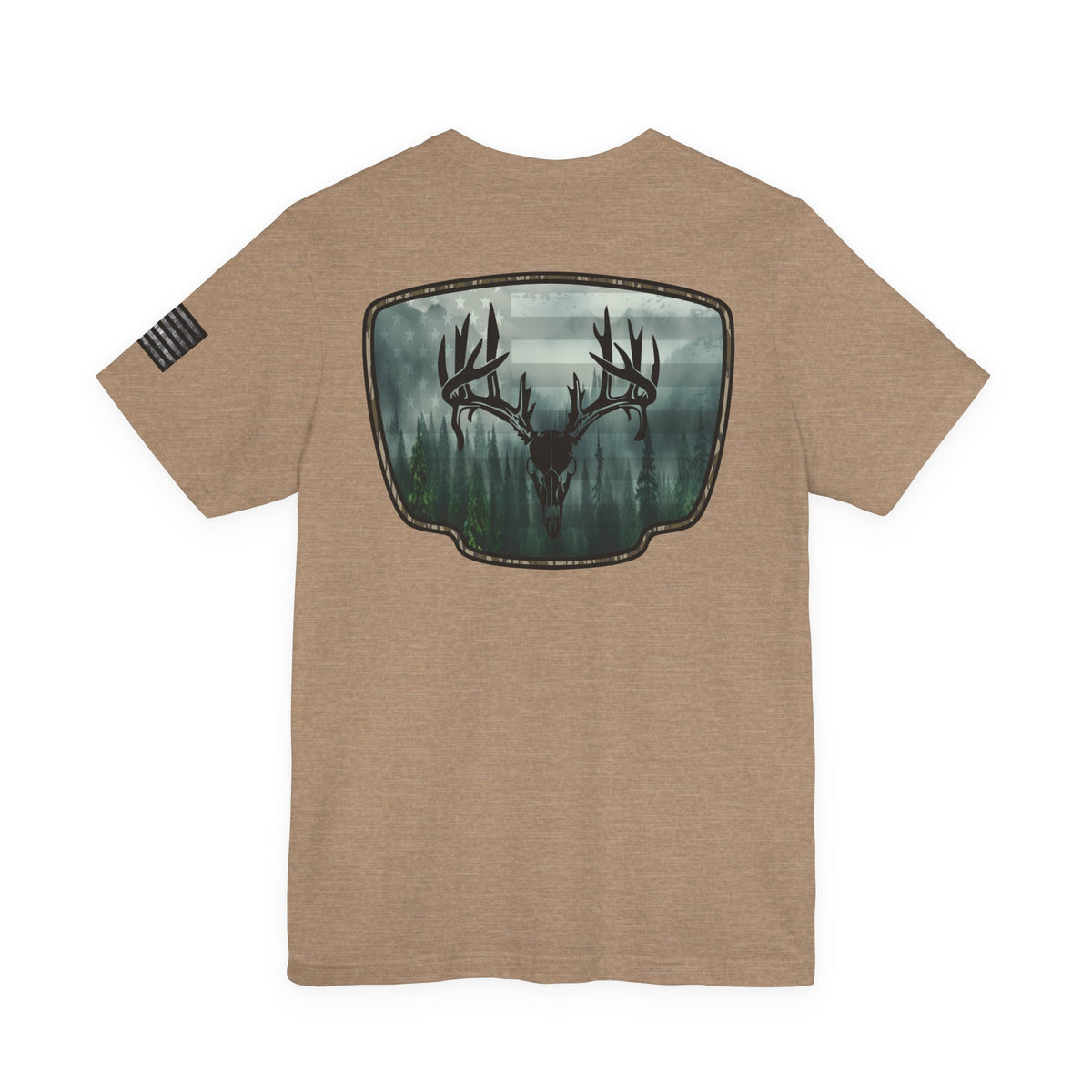 Deer Skull Forest Flag Hunting Tee