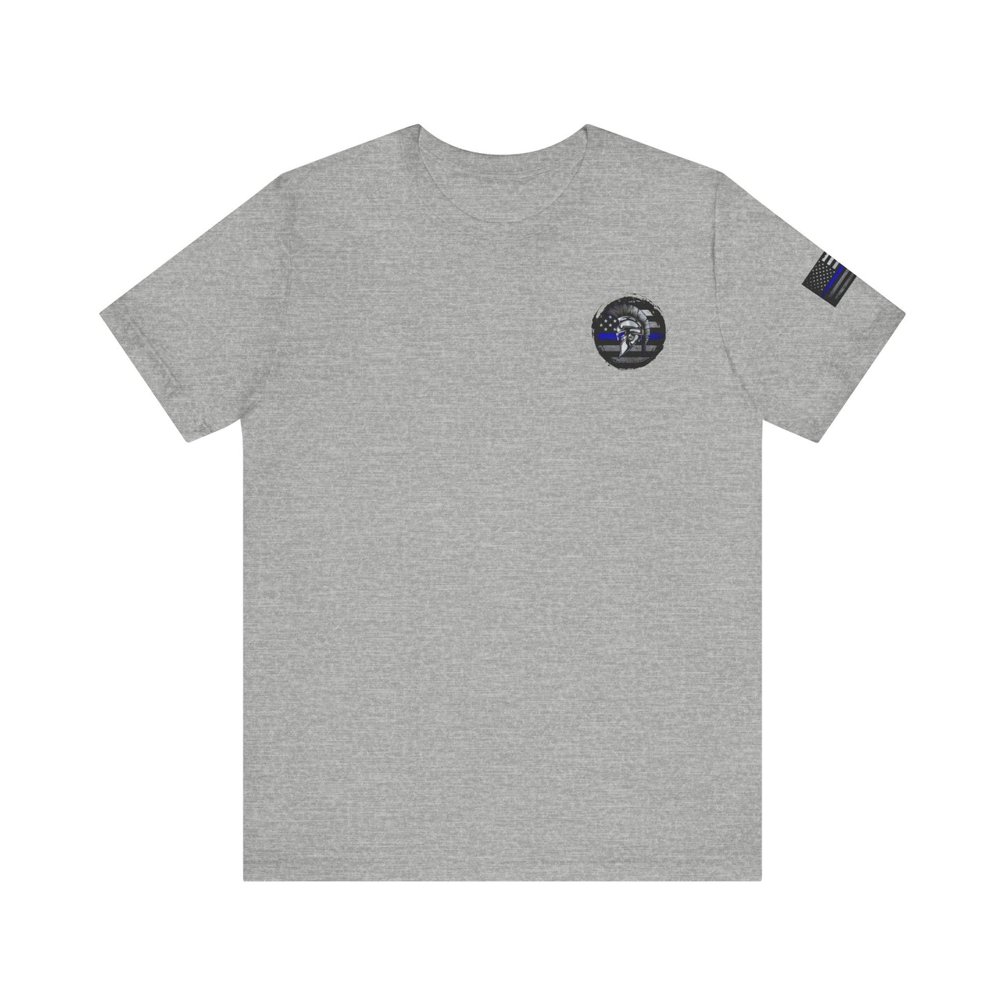 Spartan Thin Blue Line American Flag T-Shirt – Honor & Valor Police Tribute Tee