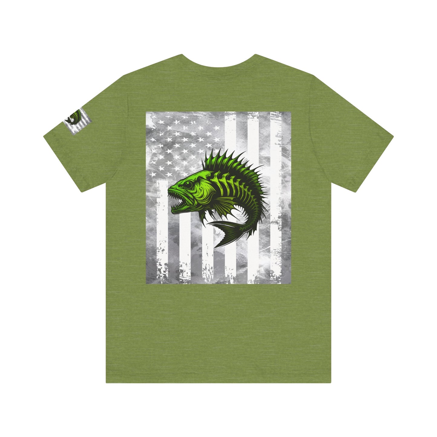 Angler Grunge American Flag Tee, Patriotic USA Shirt, Vintage American Flag