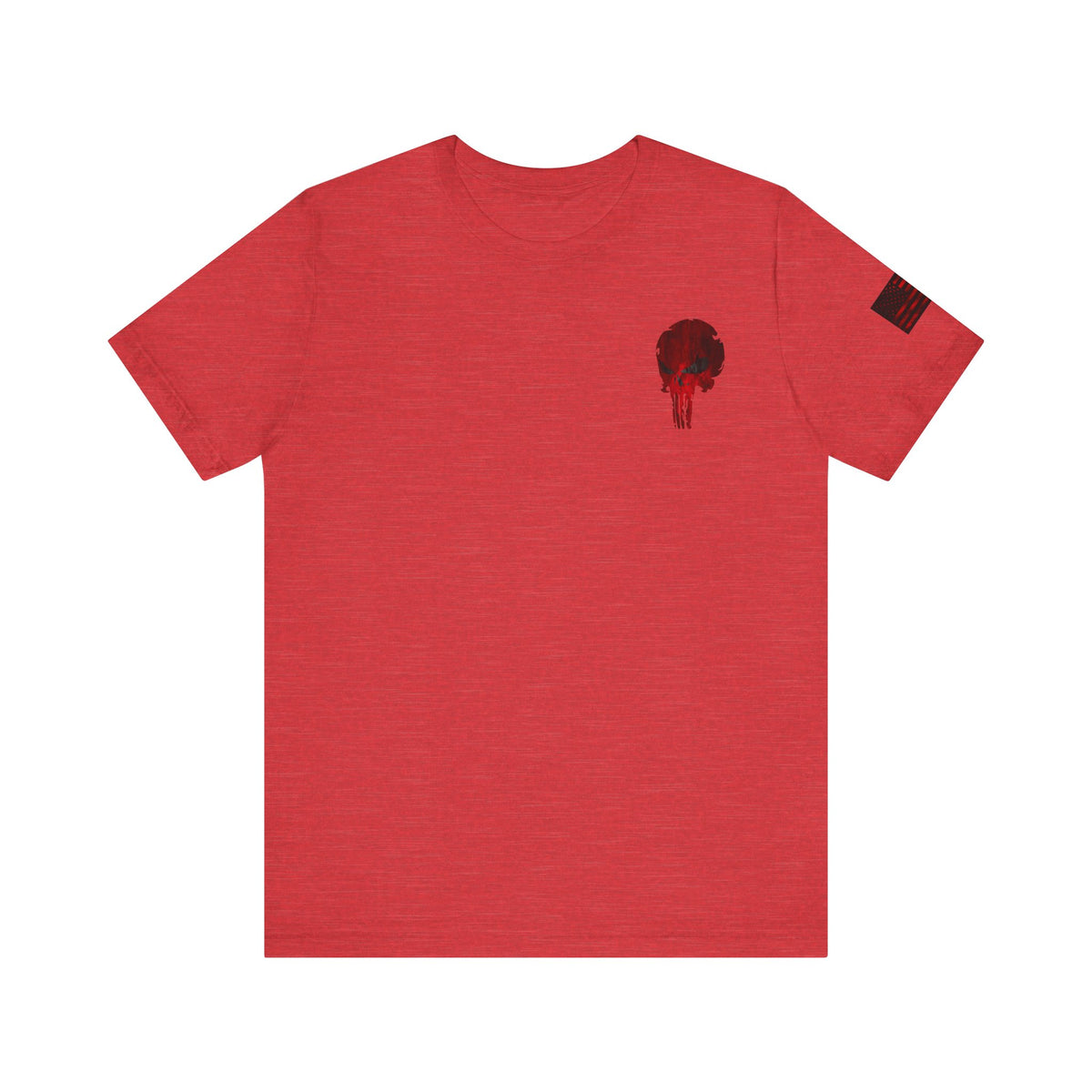 Punisher Skull Red Grunge Distressed Design – Tactical Graphic Art for Shirts, Decals, and Merch