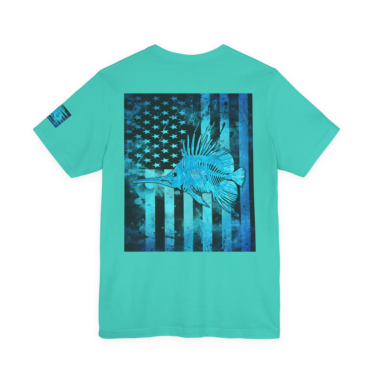 Fishing Angler American Flag Tee, Patriotic USA Shirt, Vintage American Flag