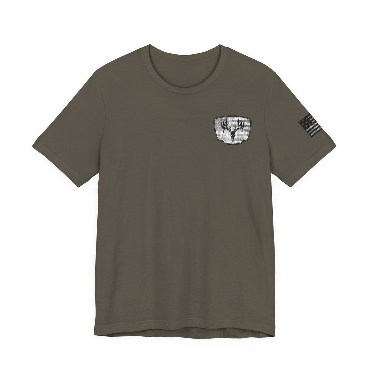Patriotic Deer Skull Antler Hunting T-Shirt