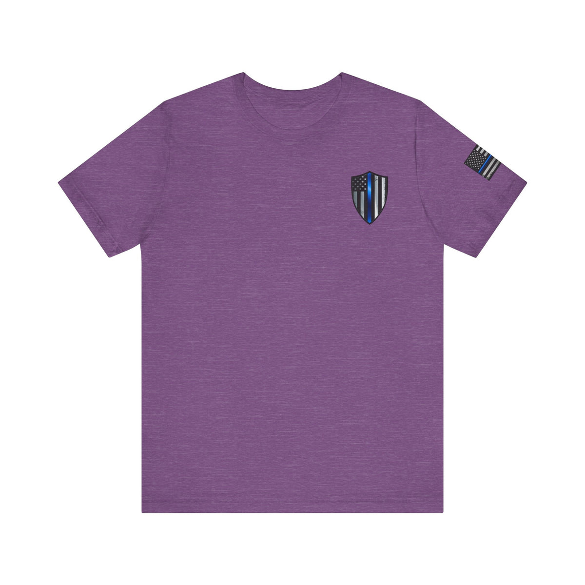Grunge Spartan Thin Blue Line American Flag T-Shirt – Honor & Valor Police Tribute Tee