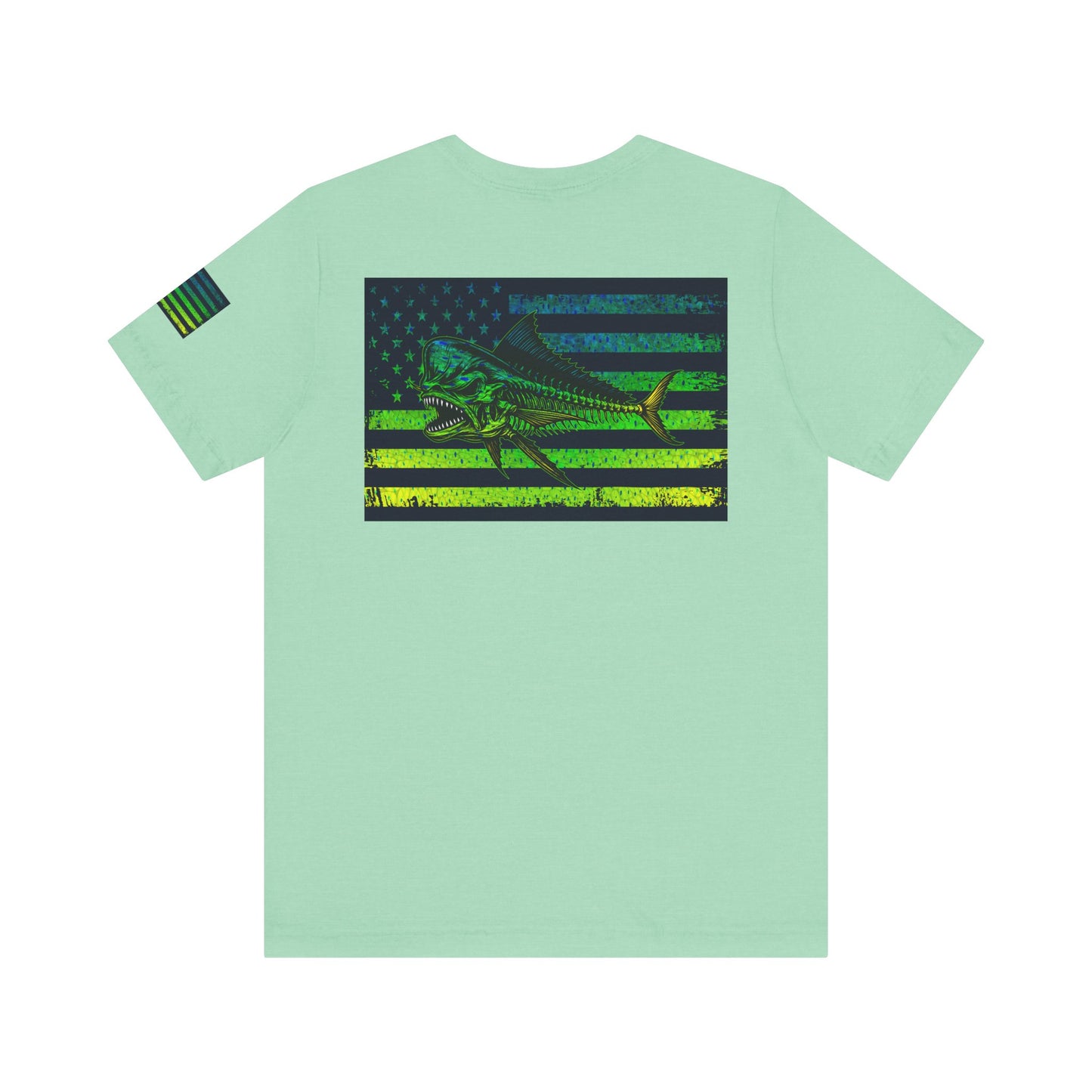 The Mahi Angler Grunge American Flag Tee, Patriotic USA Shirt, Vintage American Flag
