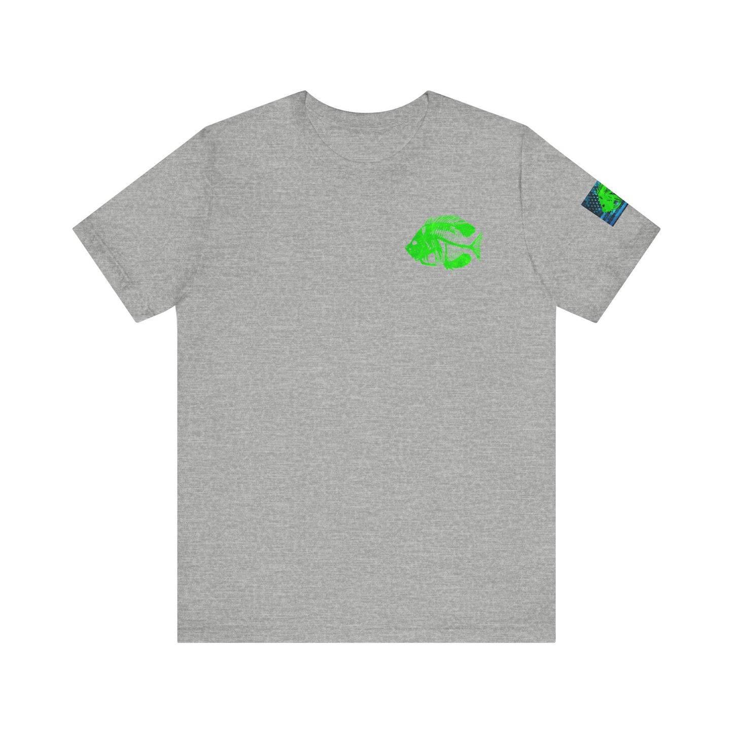 Green Pearch Angler Grunge American Flag Tee, Patriotic USA Shirt, Vintage American Flag