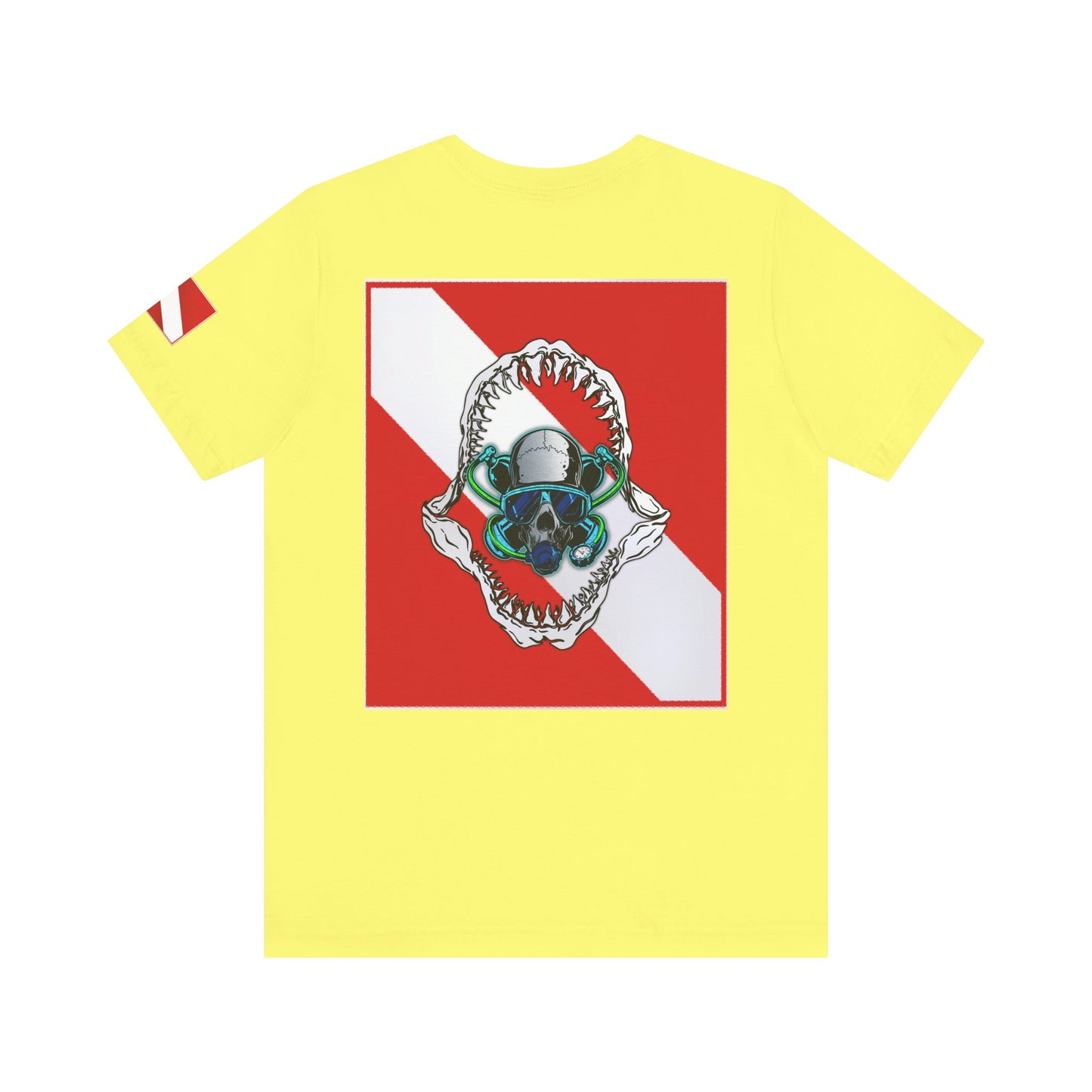 Scuba Skull Shark Graphic Tee, Dive Shirt, Beachwear, Summer Fashion, Gift for Ocean Lovers