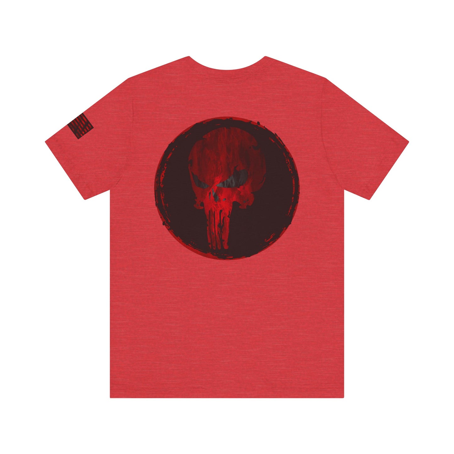 Punisher Skull Red Grunge Distressed Design – Tactical Graphic Art for Shirts, Decals, and Merch