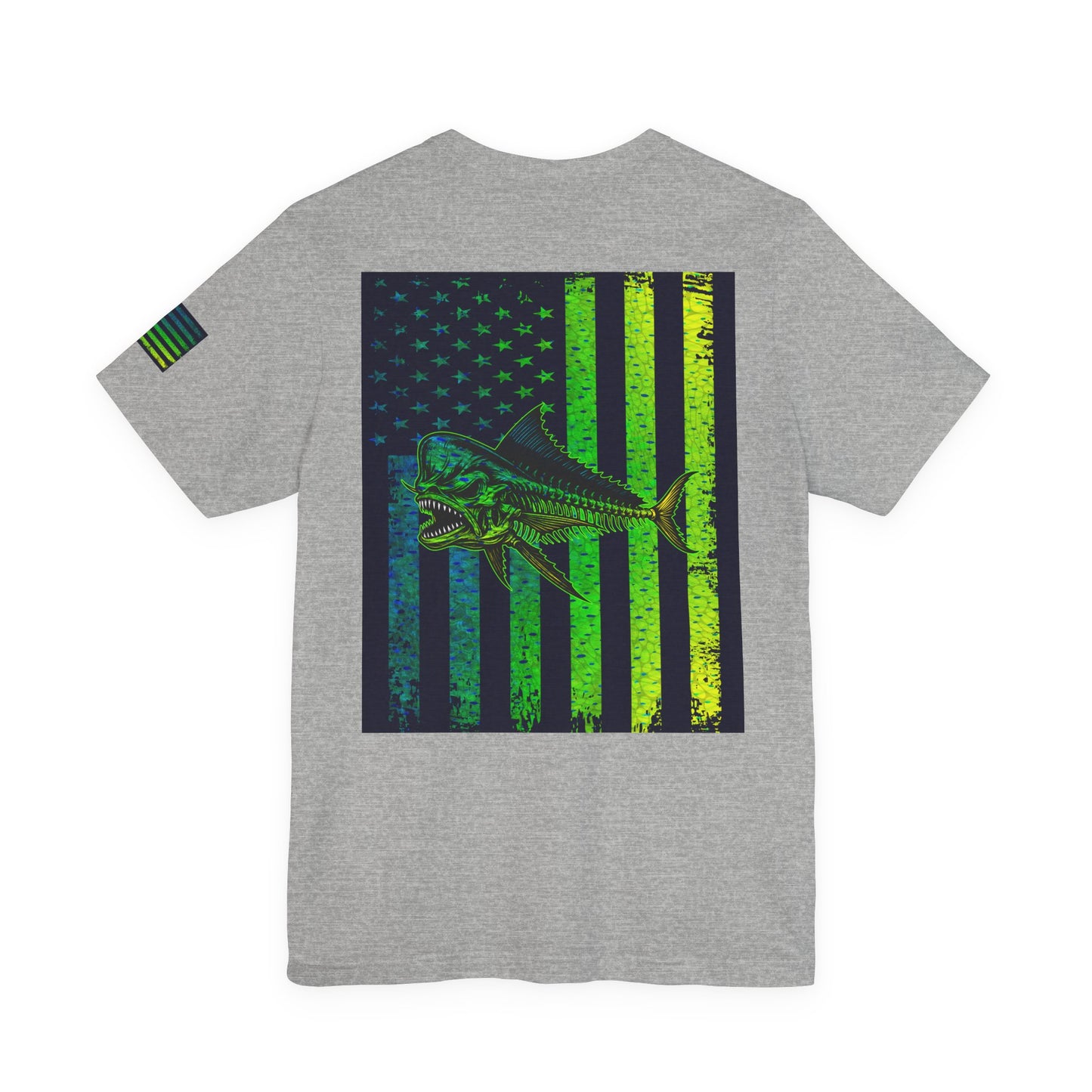 Mahi Mahi Skin Grunge American Flag Tee, Patriotic USA Shirt, Vintage American Flag