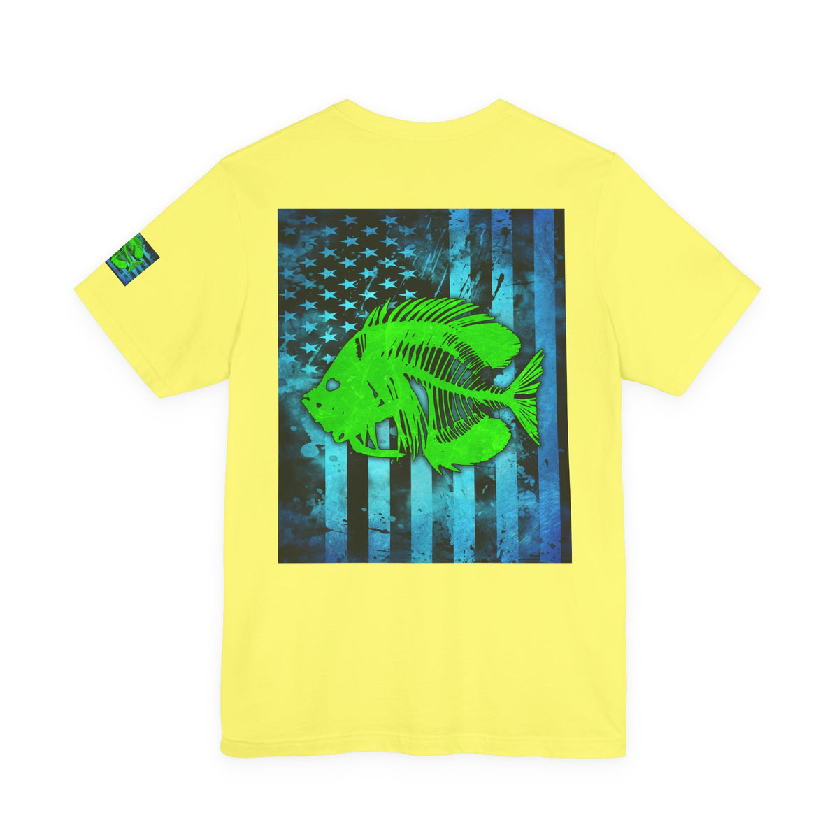 Green Pearch Angler Grunge American Flag Tee, Patriotic USA Shirt, Vintage American Flag