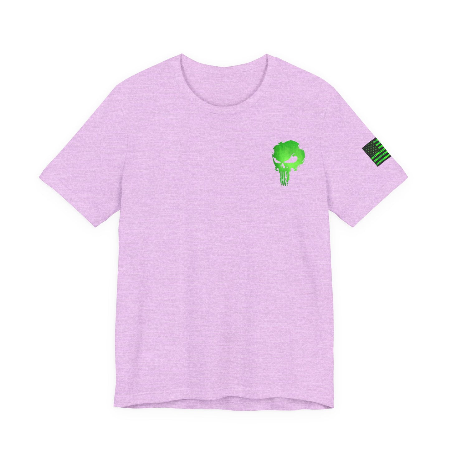 Green Punisher Skull with Hex Camo – Tactical Military Style Grunge Tee
